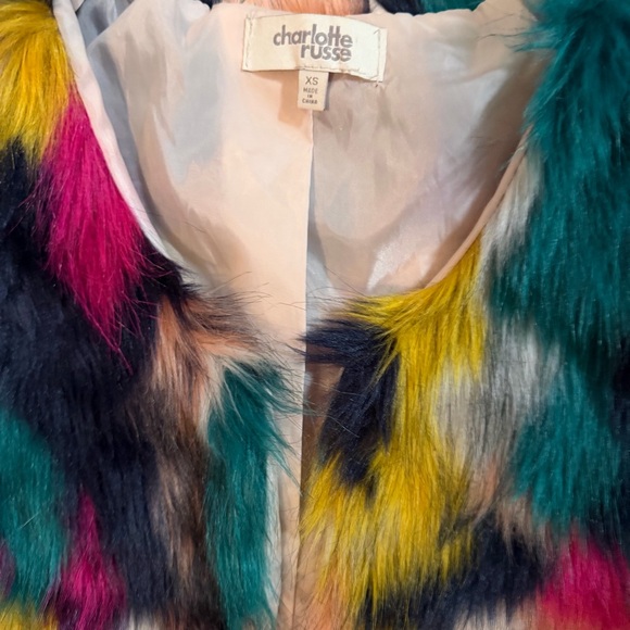 Charlotte Russe Multicolor Faux Fur Vest - Picture 3 of 5